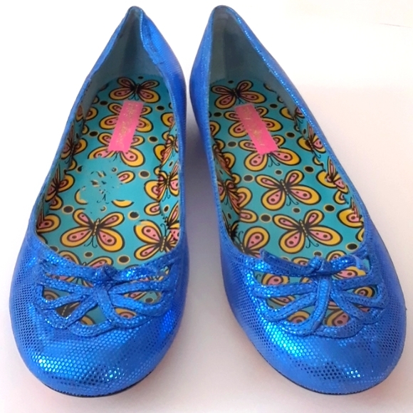Betsey Johnson Shoes - Betsey Johnson sparkle blue ballerina flats size 8 1/2